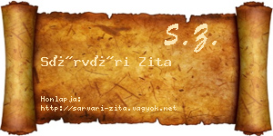 Sárvári Zita névjegykártya