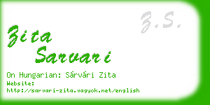 zita sarvari business card